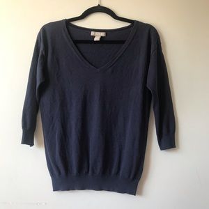 Banana Republic Marilyn V Neck Top Navy Blue S